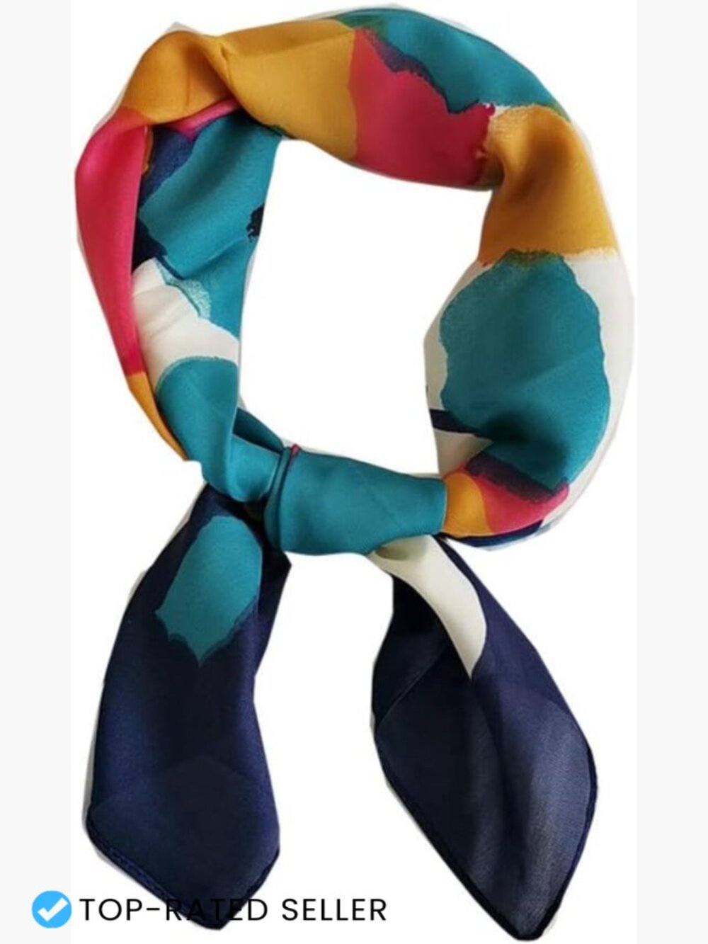 Square Satin Scarf Medium Head Scarf for Women Floral Pattern Chic